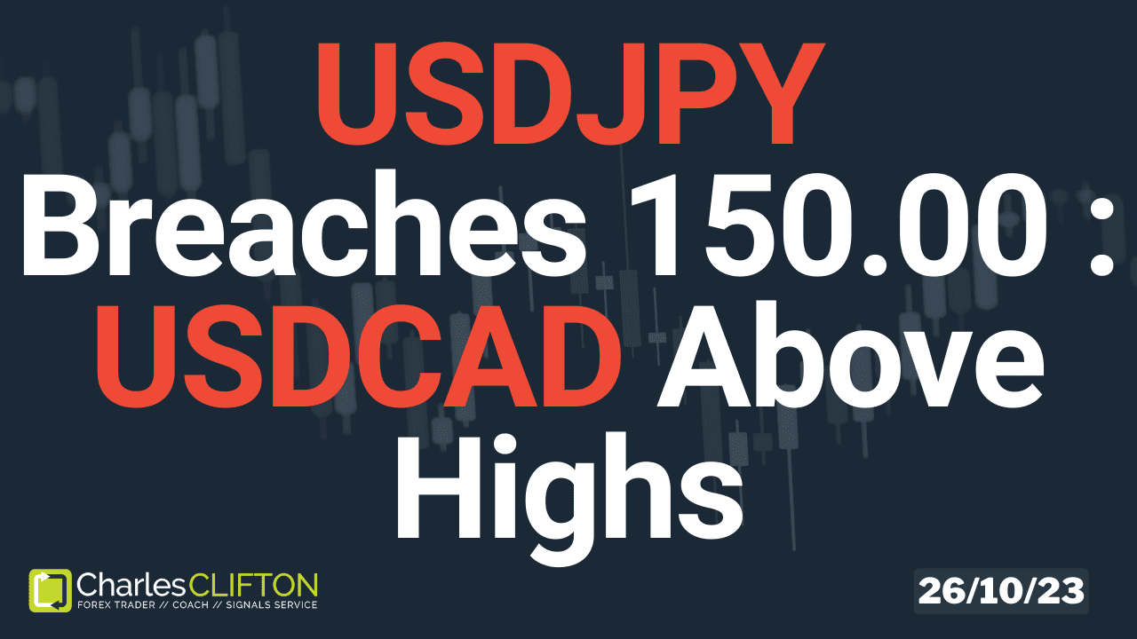 Live Forex Charts - USDCAD - Charles Clifton Forex Trader - 1-2-1 Forex Trader Training Courses - 25-10-23 - Thumbnail // charlesclifton.co.uk